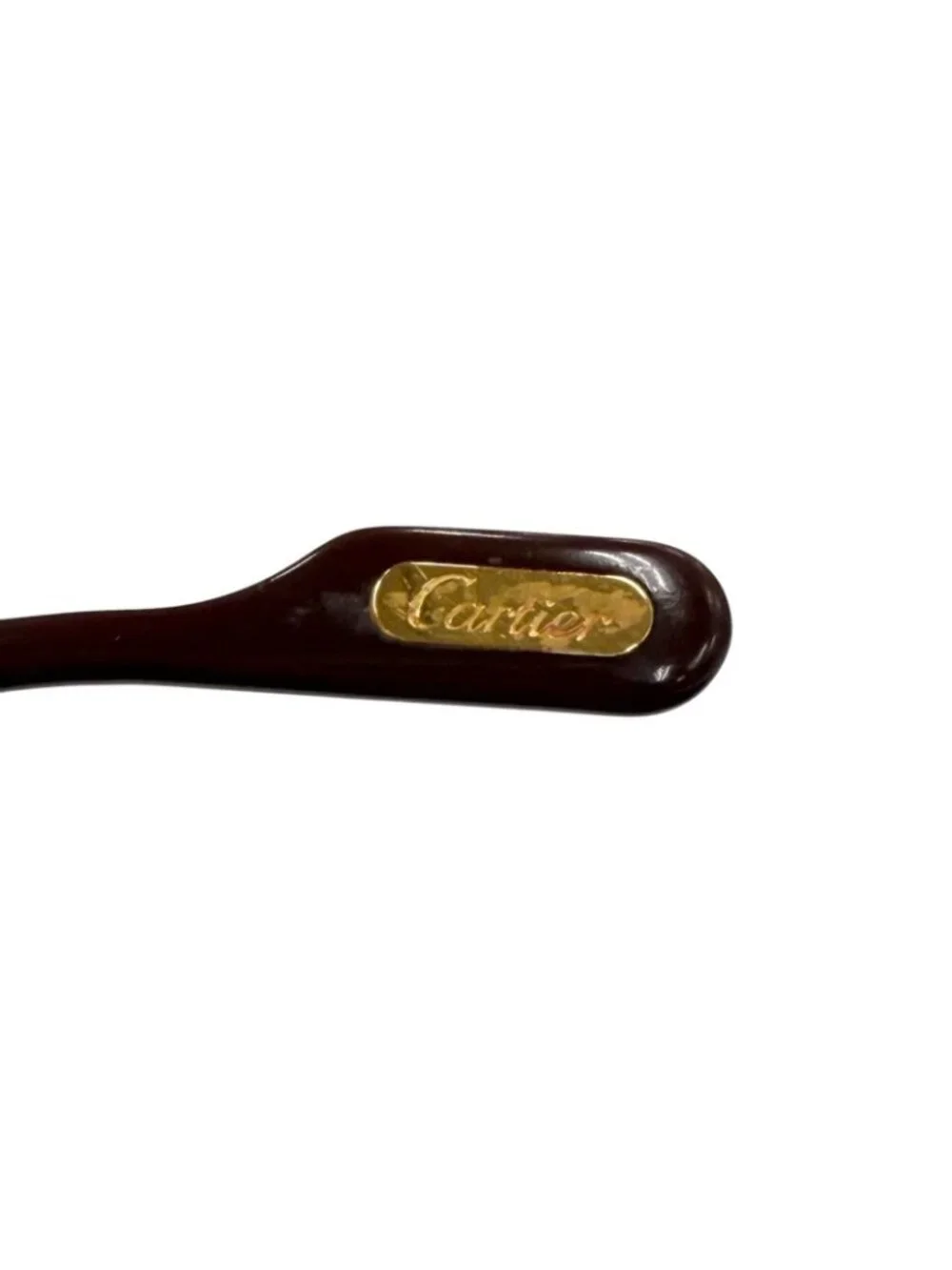 Cartier Vintage Square Logo Eyewear Sunglasses Gold Bordeaux Blue